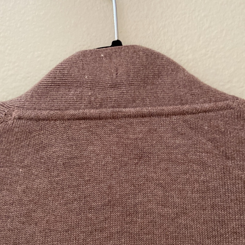 H by Halston Open Front High Low Duster Cardigan Long Sleeve Heather Iron Taupe - Picture 11 of 13